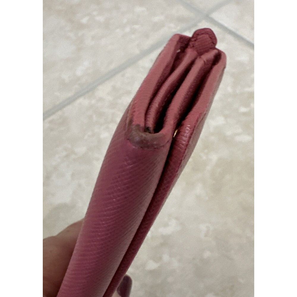 PRADA Saffiano Leather Long Continental Wallet Pink Gold Tone Hardware - Picture 8 of 15